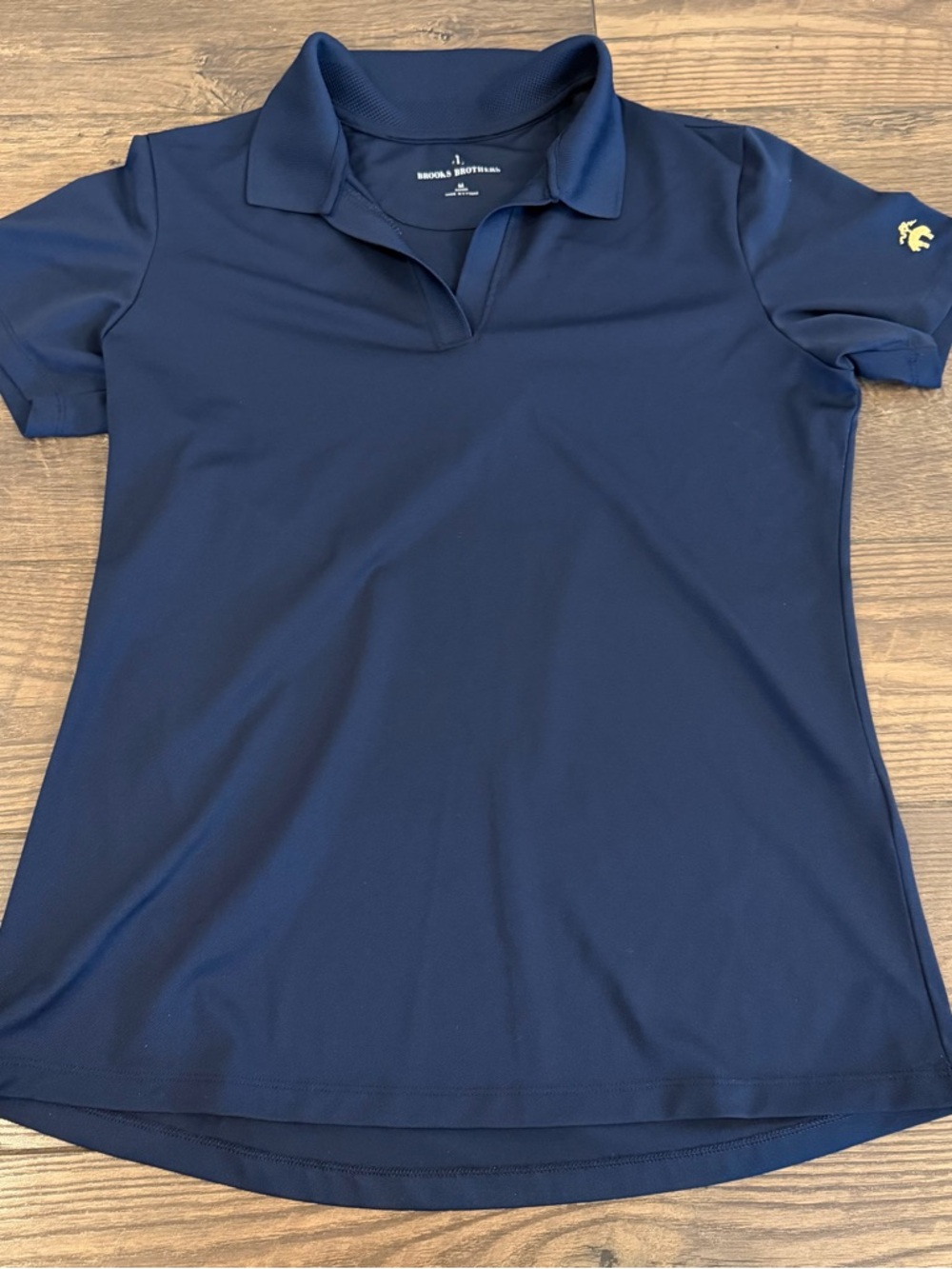 Brooks Brothers Mesh Pique Navy Women's Performance Polo Top Size M